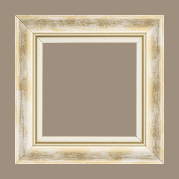 Cadre bois profil incurvé largeur 5.7cm de couleur blanc fond or marie louise blanche mouchetée filet or intégré - 84.1x118.9 Cadre bois profil incurvé largeur 5.7cm de couleur blanc fond or marie louise blanche mouchetée filet or intégré - 84.1x118.9