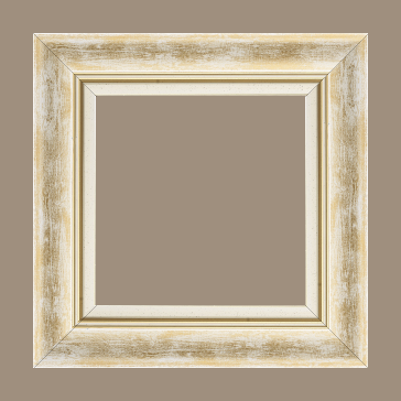 Cadre bois profil incurvé largeur 5.7cm de couleur blanc fond or marie louise blanche mouchetée filet or intégré - 116x73 Cadre bois profil incurvé largeur 5.7cm de couleur blanc fond or marie louise blanche mouchetée filet or intégré - 116x73