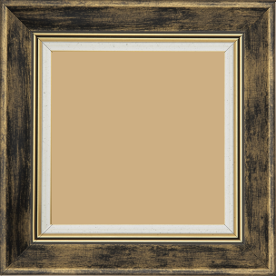 Cadre bois profil incurvé largeur 5.7cm de couleur noir fond or marie louise blanche mouchetée filet or intégré - 20x30 Cadre bois profil incurvé largeur 5.7cm de couleur noir fond or marie louise blanche mouchetée filet or intégré - 20x30