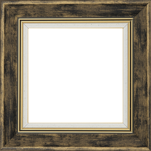 Cadre bois profil incurvé largeur 5.7cm de couleur noir fond or marie louise blanche mouchetée filet or intégré - 116x73 Cadre bois profil incurvé largeur 5.7cm de couleur noir fond or marie louise blanche mouchetée filet or intégré - 116x73