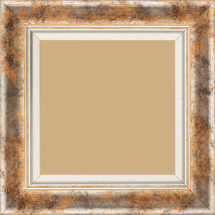 Cadre bois profil incurvé largeur 5.7cm de couleur orange fond argent marie louise blanche mouchetée filet argent intégré - 20x30 Cadre bois profil incurvé largeur 5.7cm de couleur orange fond argent marie louise blanche mouchetée filet argent intégré - 20x30