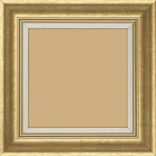 Cadre bois profil incurvé largeur 5.7cm de couleur or marie louise blanche mouchetée filet or intégré - 29.7x42 Cadre bois profil incurvé largeur 5.7cm de couleur or marie louise blanche mouchetée filet or intégré - 29.7x42