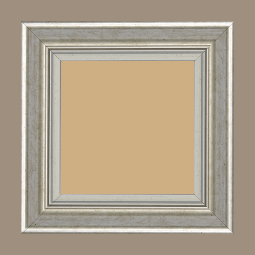 Cadre bois profil incurvé largeur 5.7cm de couleur argent marie louise blanche mouchetée filet argent intégré - 20x30 Cadre bois profil incurvé largeur 5.7cm de couleur argent marie louise blanche mouchetée filet argent intégré - 20x30