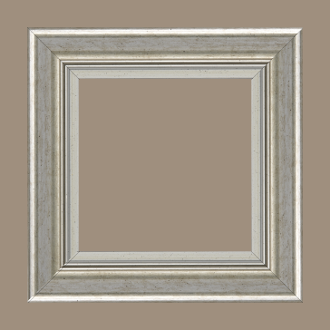 Cadre bois profil incurvé largeur 5.7cm de couleur argent marie louise blanche mouchetée filet argent intégré - 80x100 Cadre bois profil incurvé largeur 5.7cm de couleur argent marie louise blanche mouchetée filet argent intégré - 80x100