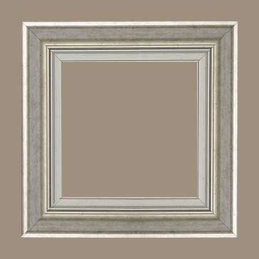 Cadre bois profil incurvé largeur 5.7cm de couleur argent marie louise blanche mouchetée filet argent intégré - 116x73 Cadre bois profil incurvé largeur 5.7cm de couleur argent marie louise blanche mouchetée filet argent intégré - 116x73