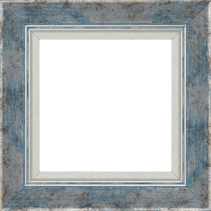 Cadre bois profil incurvé largeur 5.7cm de couleur bleu fond argent marie louise blanche mouchetée filet argent intégré - 84.1x118.9 Cadre bois profil incurvé largeur 5.7cm de couleur bleu fond argent marie louise blanche mouchetée filet argent intégré - 84.1x118.9
