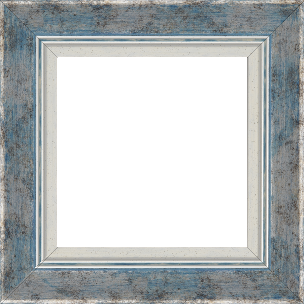 Cadre bois profil incurvé largeur 5.7cm de couleur bleu fond argent marie louise blanche mouchetée filet argent intégré - 116x73 Cadre bois profil incurvé largeur 5.7cm de couleur bleu fond argent marie louise blanche mouchetée filet argent intégré - 116x73