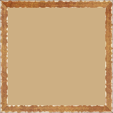 Cadre bois profil plat largeur 1.5cm couleur ocre fond or ,bord or déstructuré ( extérieur du cadre ton bois marron) - 29.7x42