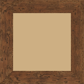 Cadre bois profil plat largeur 4.3cm couleur marron foncé finition aspect vieilli antique