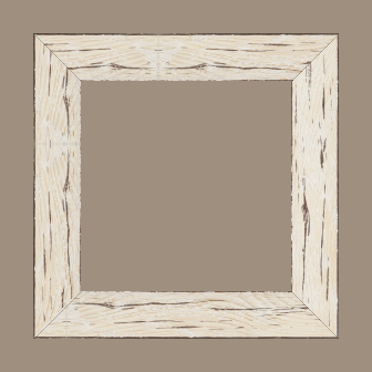 Cadre bois profil plat largeur 4.3cm couleur blanchie finition aspect vieilli antique - 52x150