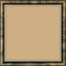 Cadre bois profil arrondi largeur 2.1cm  couleur noir fond or filet argent chaud - 18x24