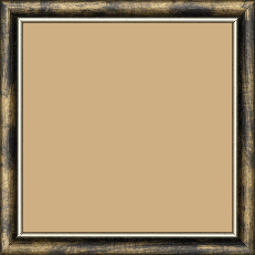 Cadre bois profil arrondi largeur 2.1cm  couleur noir fond or filet argent chaud - 29.7x42 Cadre bois profil arrondi largeur 2.1cm  couleur noir fond or filet argent chaud - 29.7x42