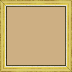 Cadre bois profil arrondi largeur 2.1cm  couleur  jaune fond or filet argent chaud - 29.7x42 Cadre bois profil arrondi largeur 2.1cm  couleur  jaune fond or filet argent chaud - 29.7x42