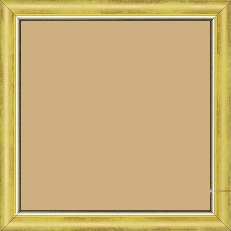 Cadre bois profil arrondi largeur 2.1cm  couleur  jaune fond or filet argent chaud