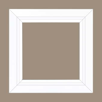 Cadre bois profil pente largeur 4.5cm de couleur blanc mat filet blanc - 80x80
