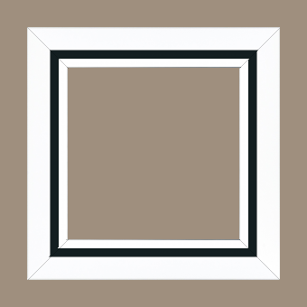 Cadre bois profil pente largeur 4.5cm de couleur blanc mat filet noir - 33x95 Cadre bois profil pente largeur 4.5cm de couleur blanc mat filet noir - 33x95
