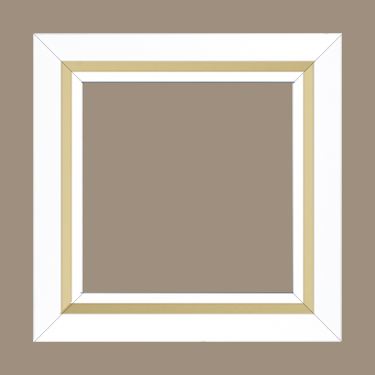Cadre bois profil pente largeur 4.5cm de couleur blanc mat filet or - 33x95 Cadre bois profil pente largeur 4.5cm de couleur blanc mat filet or - 33x95