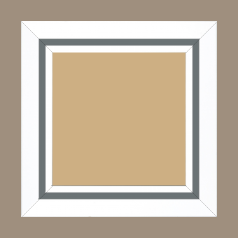 Cadre bois profil pente largeur 4.5cm de couleur blanc mat filet gris - 50x70 Cadre bois profil pente largeur 4.5cm de couleur blanc mat filet gris - 50x70
