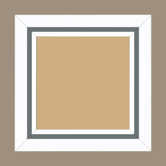Cadre bois profil pente largeur 4.5cm de couleur blanc mat filet gris