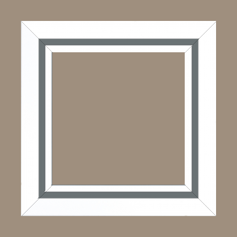 Cadre bois profil pente largeur 4.5cm de couleur blanc mat filet gris - 15x20