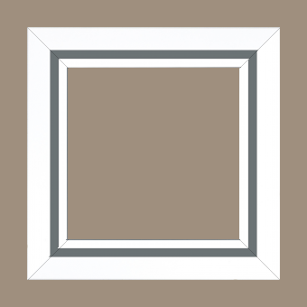Cadre bois profil pente largeur 4.5cm de couleur blanc mat filet gris - 59.4x84.1 Cadre bois profil pente largeur 4.5cm de couleur blanc mat filet gris - 59.4x84.1