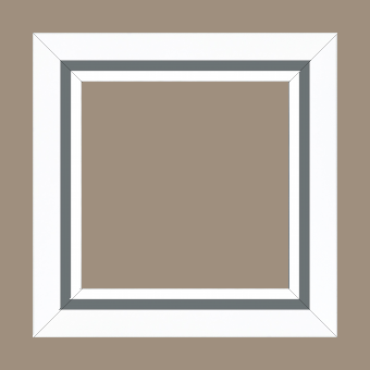 Cadre bois profil pente largeur 4.5cm de couleur blanc mat filet gris - 30x30 Cadre bois profil pente largeur 4.5cm de couleur blanc mat filet gris - 30x30