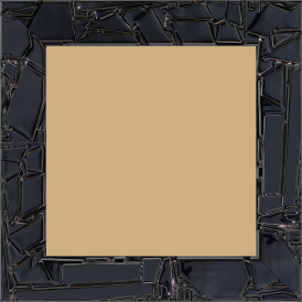 Cadre bois profil plat largeur 4.2cm couleur noir laqué effet mosaïque déstructuré - 34x40