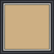 Cadre bois profil arrondi largeur 2.1cm couleur noir mat filet argent - 60x80