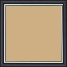 Cadre bois profil arrondi largeur 2.1cm couleur noir mat filet argent - 40x40 Cadre bois profil arrondi largeur 2.1cm couleur noir mat filet argent - 40x40