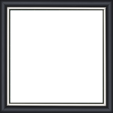 Cadre bois profil arrondi largeur 2.1cm couleur noir mat filet argent - 61x46