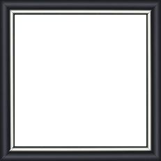 Cadre bois profil arrondi largeur 2.1cm couleur noir mat filet argent - 70x70 Cadre bois profil arrondi largeur 2.1cm couleur noir mat filet argent - 70x70