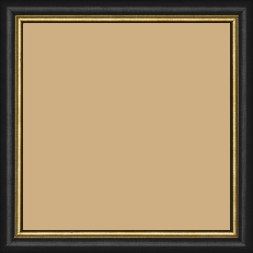 Cadre bois profil arrondi largeur 2.1cm couleur noir mat filet or - 40x40 Cadre bois profil arrondi largeur 2.1cm couleur noir mat filet or - 40x40