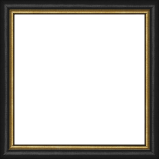 Cadre bois profil arrondi largeur 2.1cm couleur noir mat filet or - 70x70 Cadre bois profil arrondi largeur 2.1cm couleur noir mat filet or - 70x70