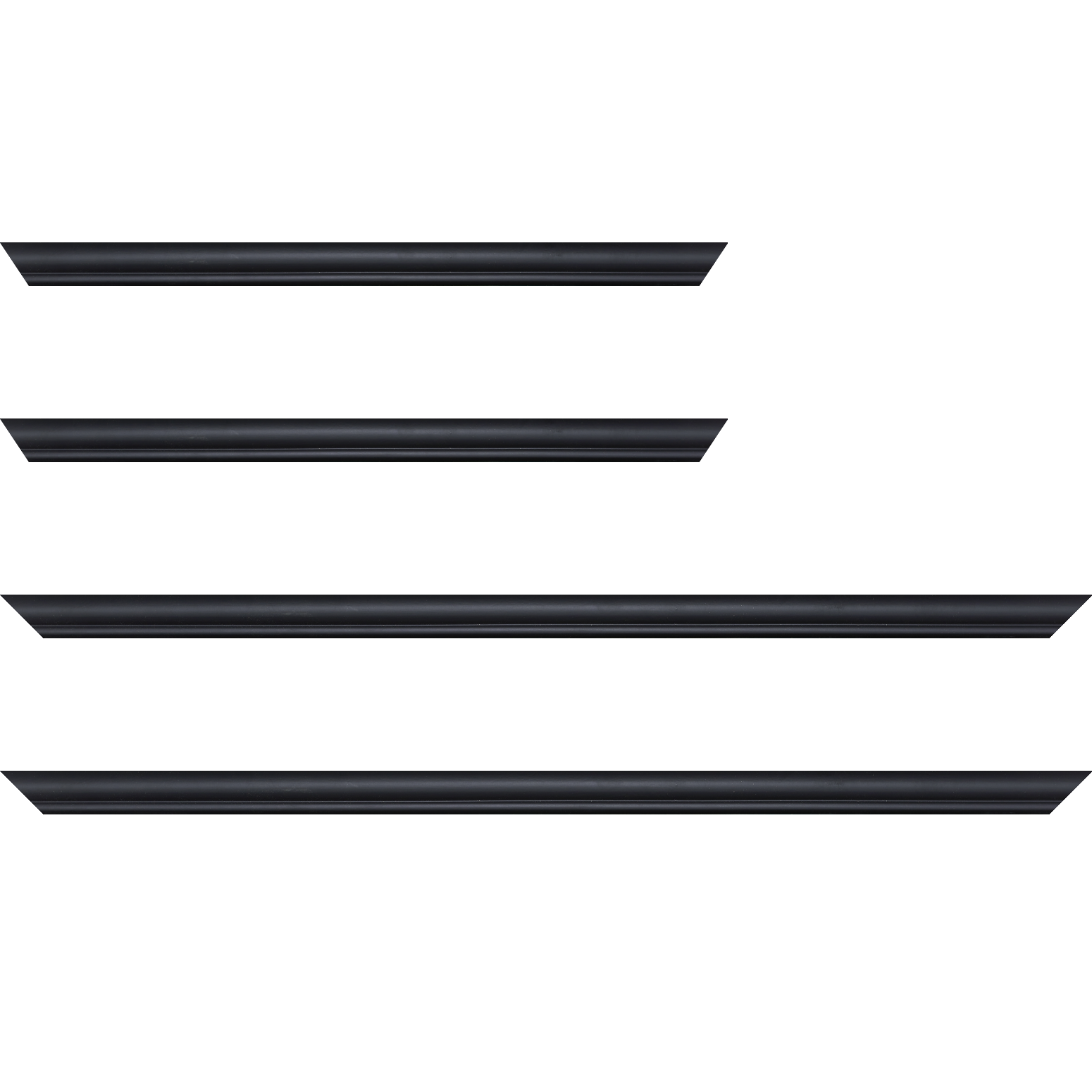 Baguette bois profil arrondi largeur 2.1cm couleur noir mat filet noir