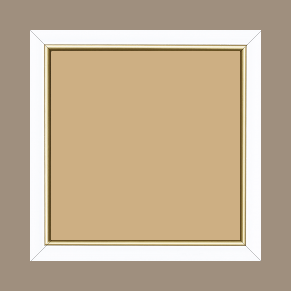 Cadre bois profil arrondi largeur 2.1cm couleur blanc mat filet or - 40x40 Cadre bois profil arrondi largeur 2.1cm couleur blanc mat filet or - 40x40