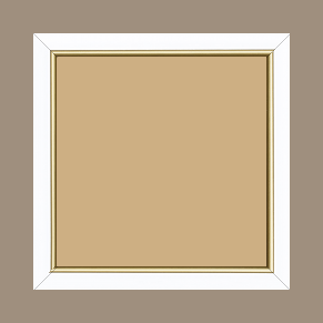 Cadre bois profil arrondi largeur 2.1cm couleur blanc mat filet or
