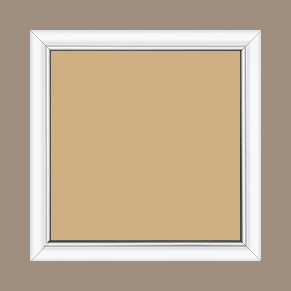 Cadre bois profil arrondi largeur 2.1cm couleur blanc mat filet argent - 40x40 Cadre bois profil arrondi largeur 2.1cm couleur blanc mat filet argent - 40x40