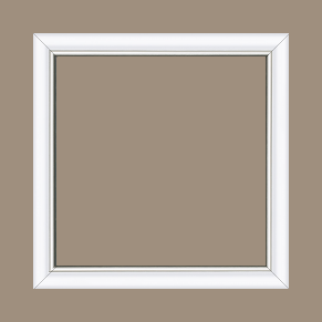Cadre bois profil arrondi largeur 2.1cm couleur blanc mat filet argent - 55x33