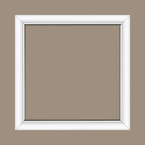 Cadre bois profil arrondi largeur 2.1cm couleur blanc mat filet argent - 70x70 Cadre bois profil arrondi largeur 2.1cm couleur blanc mat filet argent - 70x70