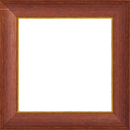 Cadre bois profil incurvé largeur 3.9cm couleur acajou satiné filet or - 116x73 Cadre bois profil incurvé largeur 3.9cm couleur acajou satiné filet or - 116x73