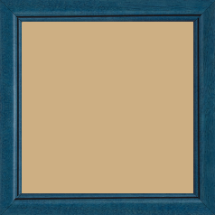 Cadre bois profil bombé largeur 2.4cm couleur bleu cobalt satiné filet noir - 15x20