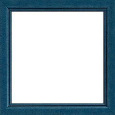 Cadre bois profil bombé largeur 2.4cm couleur bleu cobalt satiné filet noir - 29.7x42