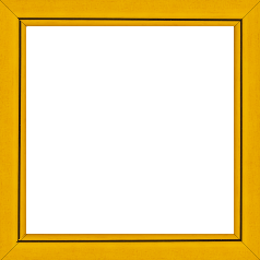 Cadre bois profil bombé largeur 2.4cm couleur jaune tournesol satiné filet noir - 50x100