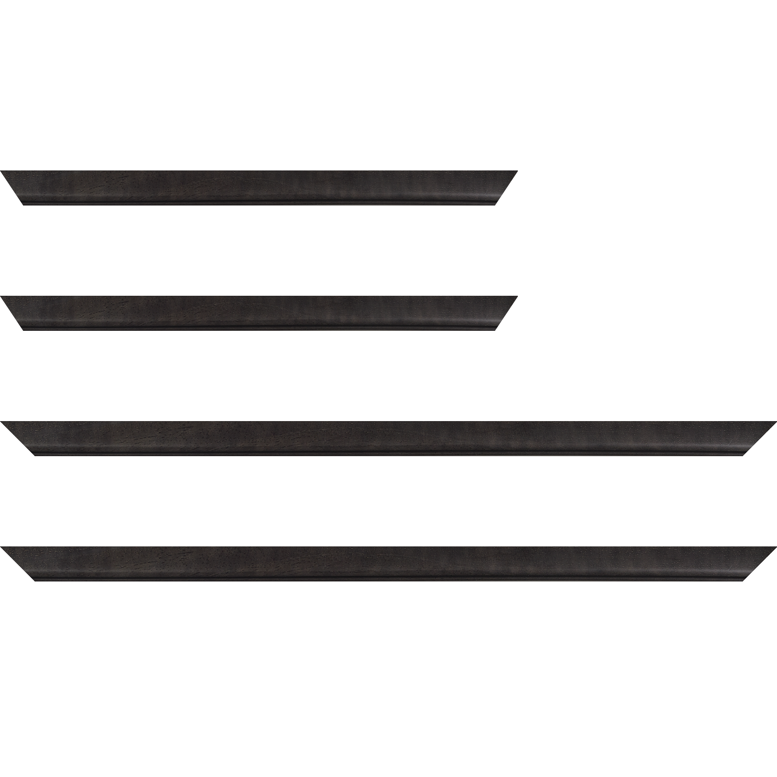 Baguette bois profil bombé largeur 2.4cm couleur noir anthracite satiné