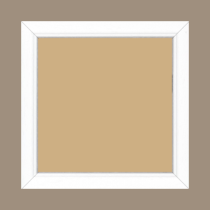 Cadre bois profil bombé largeur 2.4cm couleur blanc satiné - 30x30 Cadre bois profil bombé largeur 2.4cm couleur blanc satiné - 30x30