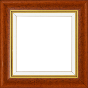 Cadre bois profil incurvé largeur 5.7cm de couleur marron ton bois marie louise blanche mouchetée filet or intégré - 84.1x118.9 Cadre bois profil incurvé largeur 5.7cm de couleur marron ton bois marie louise blanche mouchetée filet or intégré - 84.1x118.9