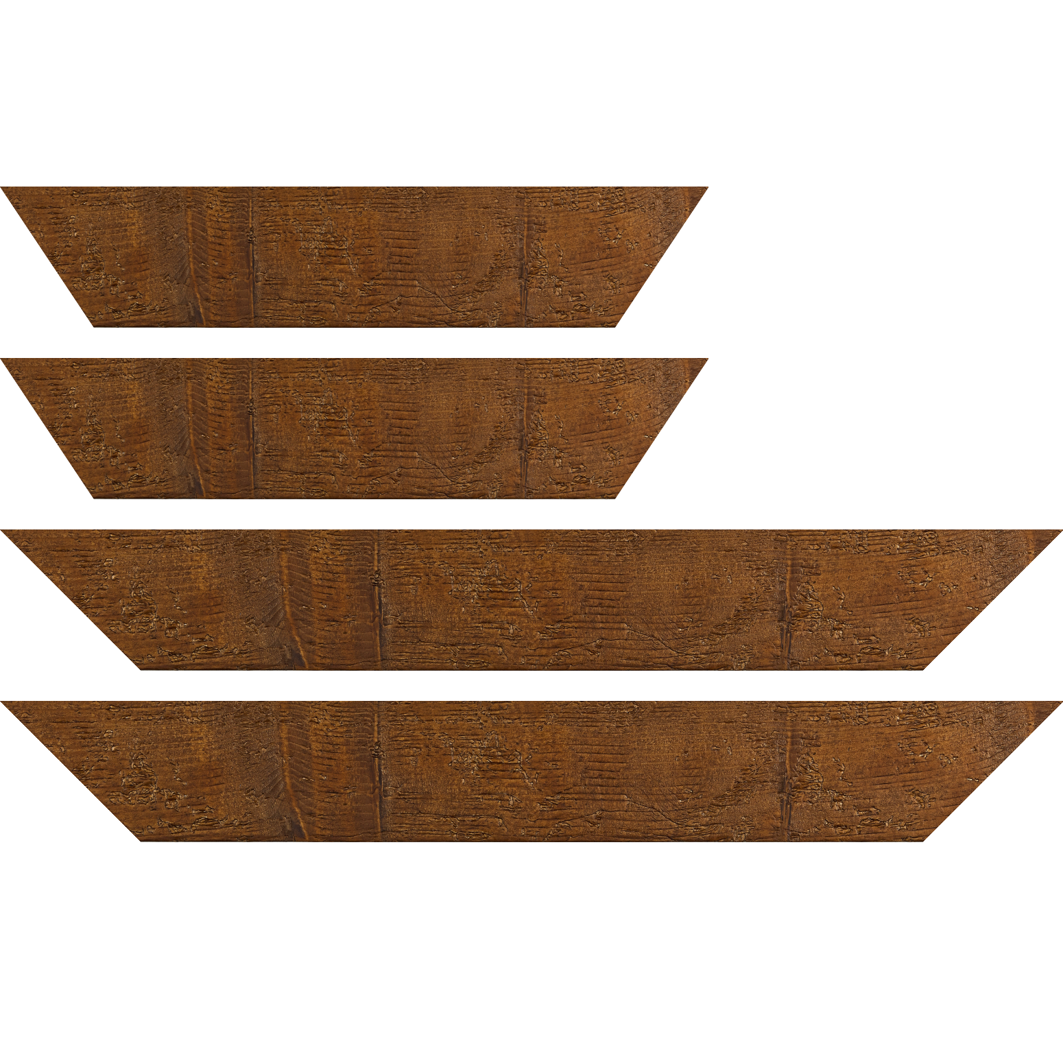 Baguette bois profil plat largeur 6.7cm couleur marron foncé finition aspect vieilli antique