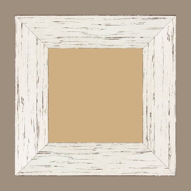 Cadre bois profil plat largeur 6.7cm couleur blanchie finition aspect vieilli antique