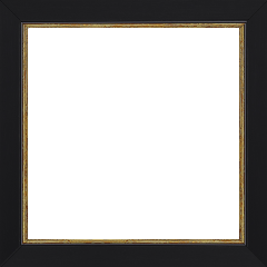 Cadre bois profil plat largeur 2.5cm couleur noir finition pore bouché filet or - 30x30 Cadre bois profil plat largeur 2.5cm couleur noir finition pore bouché filet or - 30x30