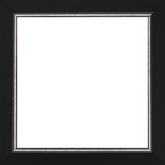 Cadre bois profil plat largeur 2.5cm couleur noir finition pore bouché filet argent - 30x30 Cadre bois profil plat largeur 2.5cm couleur noir finition pore bouché filet argent - 30x30